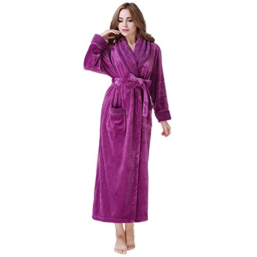 Richie House Women's Plush Soft Warm Fleece Bathrobe Robe RH1591 (B00HL1G15O)