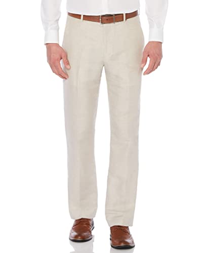 Perry Ellis Men's Flat Front Linen Blend Dress Pants