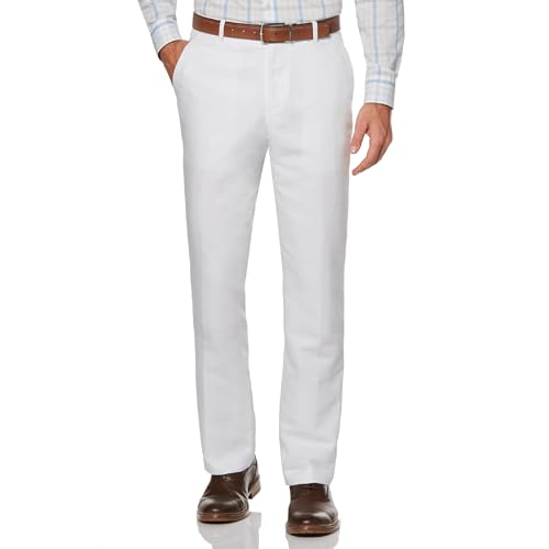 Perry Ellis Men's Flat Front Linen Blend Dress Pants