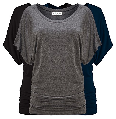 Free to Live 3 Pack Dolman Sleeve Tunic (Multipack)