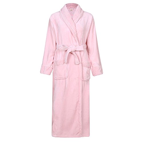 Richie House Women's Plush Soft Warm Fleece Bathrobe Robe RH1591