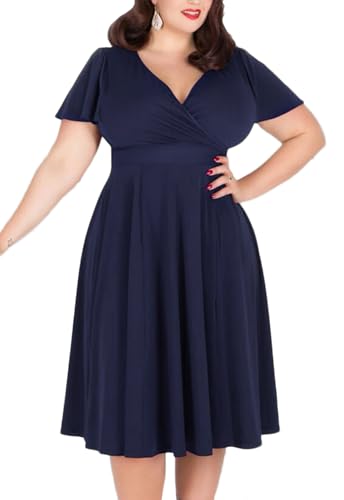 Nemidor Plus Size V‑Neck Midi