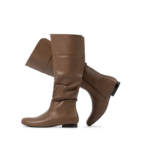 DREAM PAIRS Wide Calf Knee High Pull On