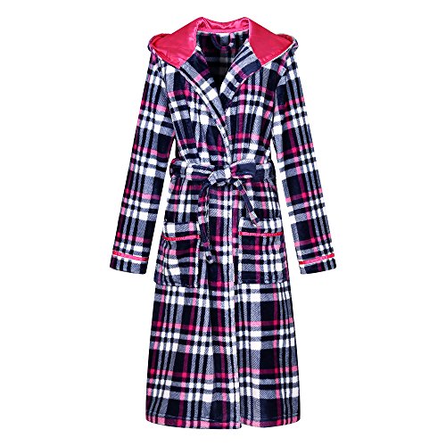 Richie House Women's Plush Soft Warm Fleece Bathrobe Robe RH1591