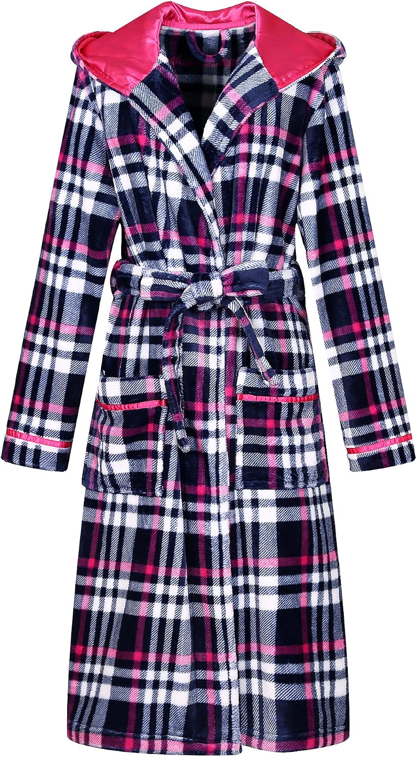 Richie House Women's Plush Soft Warm Fleece Bathrobe Robe RH1591