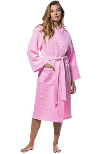 Turquaz Lightweight Full-Length Robes For Women Waffle Kimono Bathrobe - Soft, Fast-Drying, Long-Lasting Cotton Blend Unisex