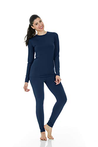 Thermajane Long Johns Thermal Underwear for Women Fleece Lined Base Layer Pajama Set Cold Weather