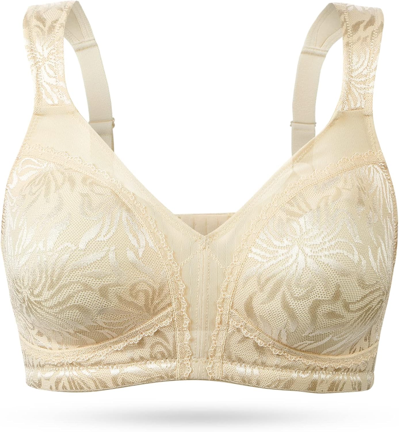 Wingslove Women's Full Coverage Non Padded Comfort Minimizer Wire-Free Bra Plus Size (B01N9DDZRF)