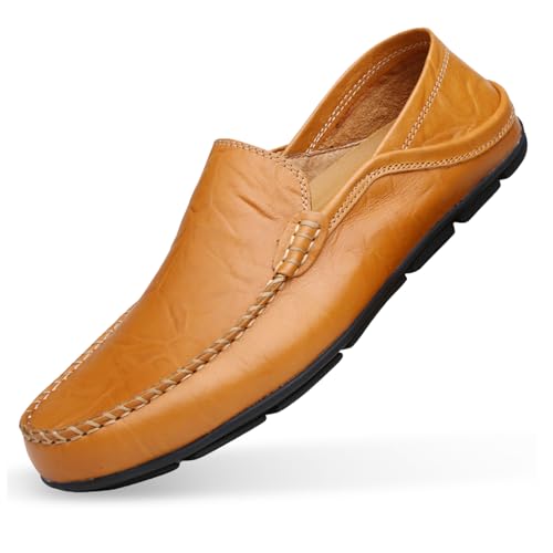 Go Tour Men's Premium Genuine Leather Slip-On