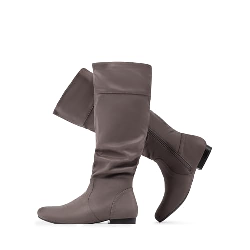 DREAM PAIRS Women's Wide Calf Knee High Pull On Fall Weather Winter Boots