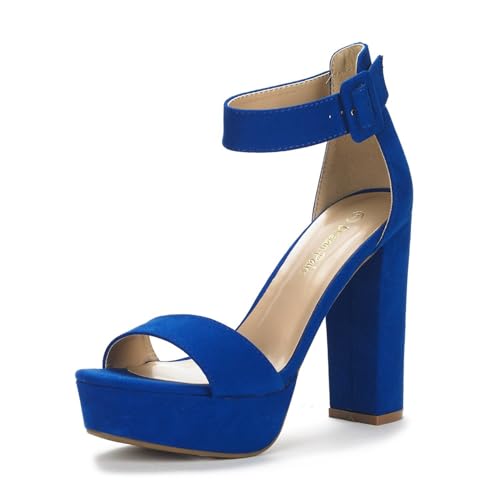 DREAM PAIRS Women's Platform Heel Sandals, Open Toe Ankle Strap Heel Fashion Wedding Party Dress Sandals Shoes