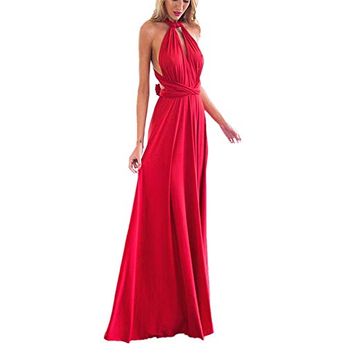 Women Transformer Evening Long Prom Dress Multi-Way Wrap Convertible Floor Length Wedding Halter Maxi Gown High Elasticity