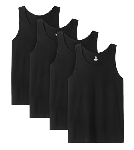 LAPASA 100% Cotton Tank (4 Pack)
