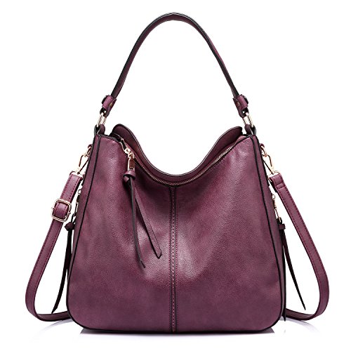 Realer Hobo Crossbody Bags for Women Designer Faux Leather Hobo Handbags Retro Large Size Shoulder Bag Bucket Purse