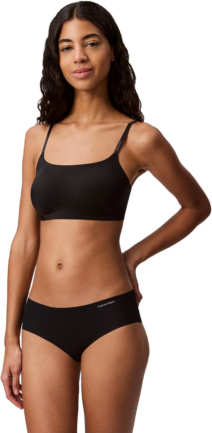 Calvin Klein Women's Invisibles Comfort Seamless Adjustable Skinny Strap Bralette Bra
