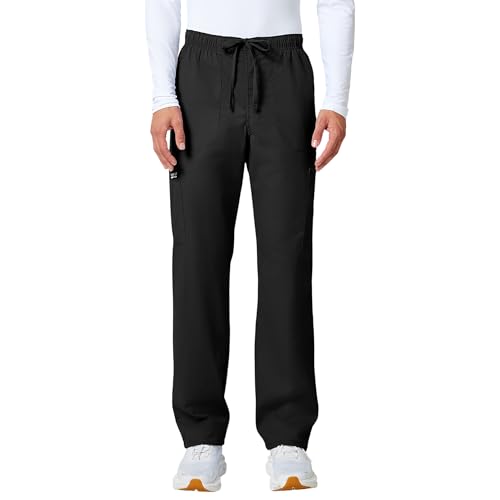 Cherokee Scrubs for Men Tapered Leg Cargo Scrub Pants with Zip Fly, 5 Pockets Elastic Waist 2-Way Stretch & Easy Care  WW190