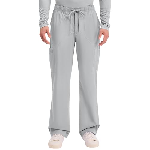 Cherokee Scrubs for Men Tapered Leg Cargo Scrub Pants with Zip Fly, 5 Pockets Elastic Waist 2-Way Stretch & Easy Care  WW190