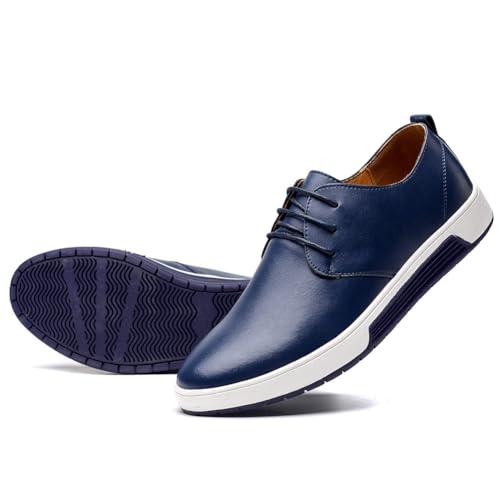 konhill Men's Casual Oxford Shoes - Breathable Dress Shoes Loafers Lace-up Flat Sneakers