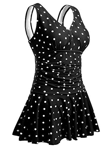 MiYang Women's Plus-Size Flower Printing Shaping Body One Piece Swim Dresses Swimsuit