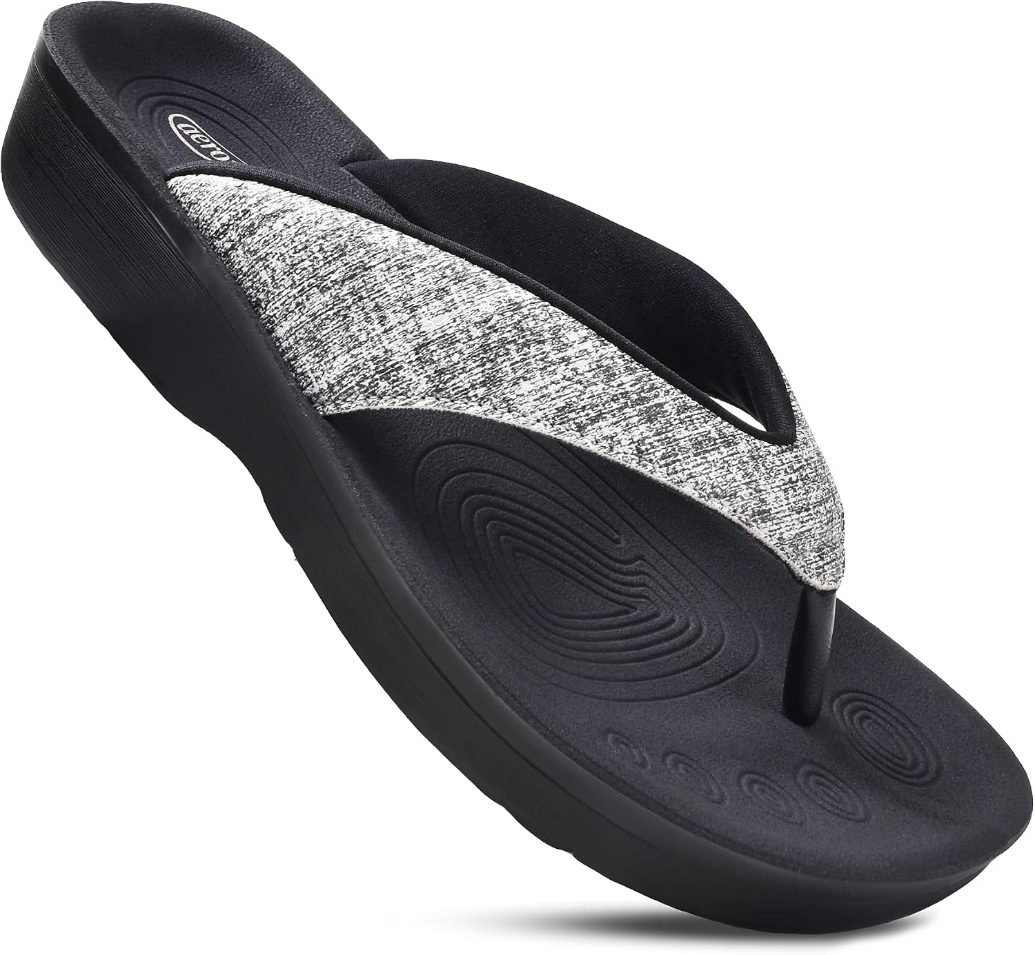 AEROTHOTIC Slip On Recovery Footwear Plantar Fasciitis Flip Flops for Women Yoga Mat Outdoor Walking Beach Ladies Arch Support Summer Thong Dressy Casual Sandals Comfortable Vacation Essentials
