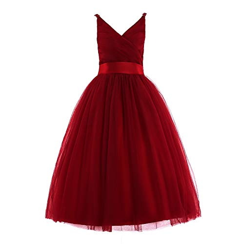 Glamulice Spaghetti Strap Tulle Dress (Wine Red)