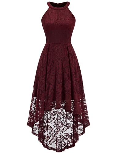 Dressystar Halter Lace Hi‑Lo Cocktail Dress