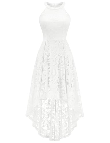 Dressystar Women Halter Lace Wedding Guest Dress Hi-Lo Cocktail Party Bridesmaid Formal Dresses