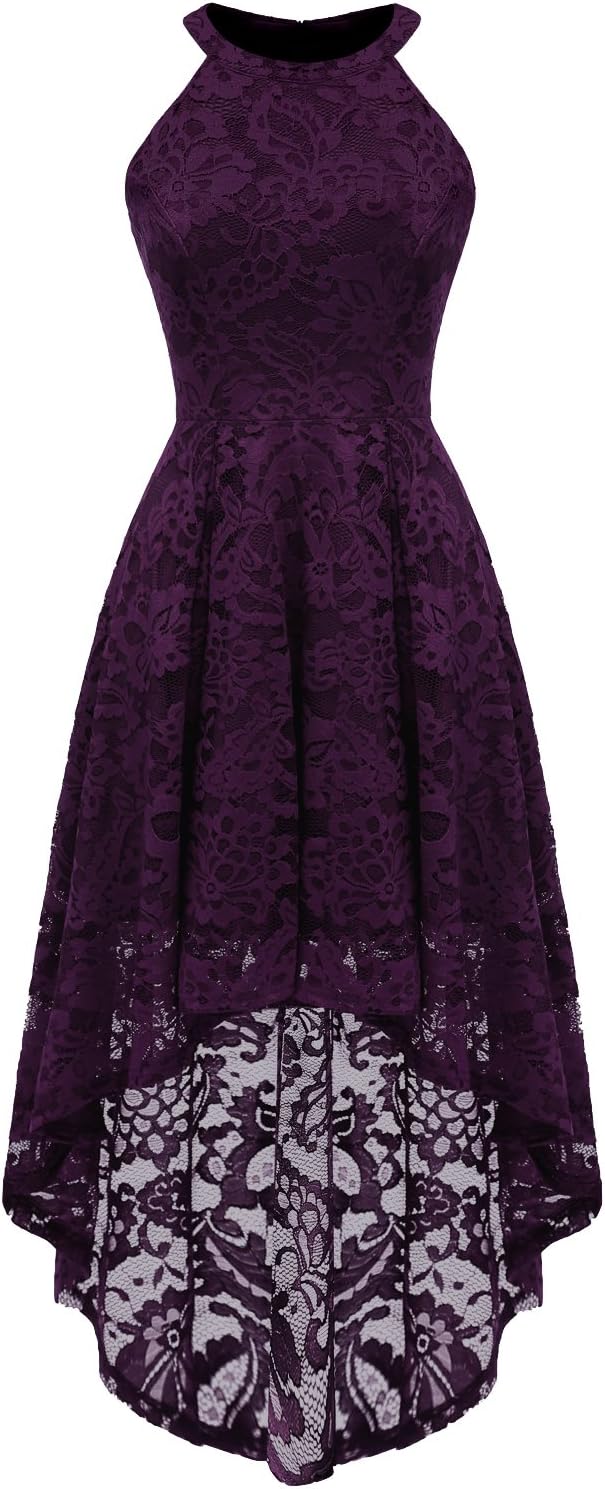 Dressystar Halter Lace Hi-Lo Dress