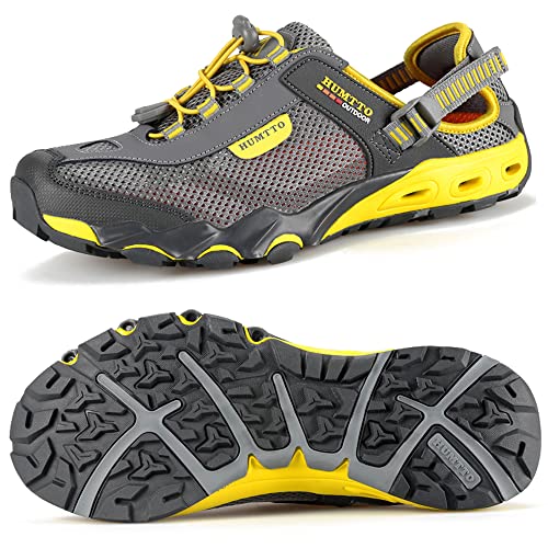 HUMTTO Men's Amphibious Water Shoes - Hiking Sandals for Men Outdoor Water Sandal Closed Toe Non-Slip River Shoes Summer Quick Drying Aqua Shoe