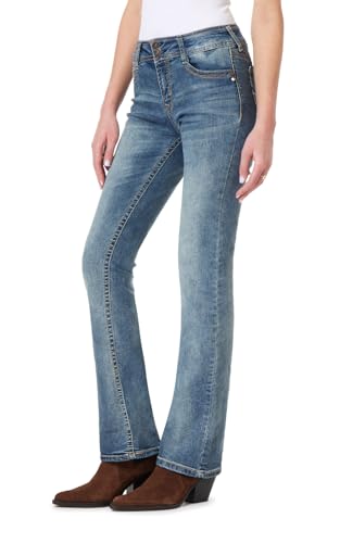 WallFlower Women's Luscious Curvy Bootcut Mid-Rise Insta Stretch Jeans, Pia, 15 Long