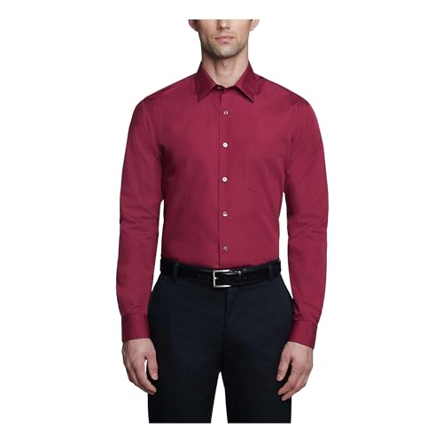 Van Heusen Men's Dress Shirt Fitted Poplin Solid