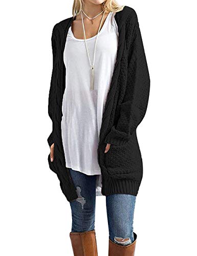 GRECERELLE Loose Open Front Cable Cardigan