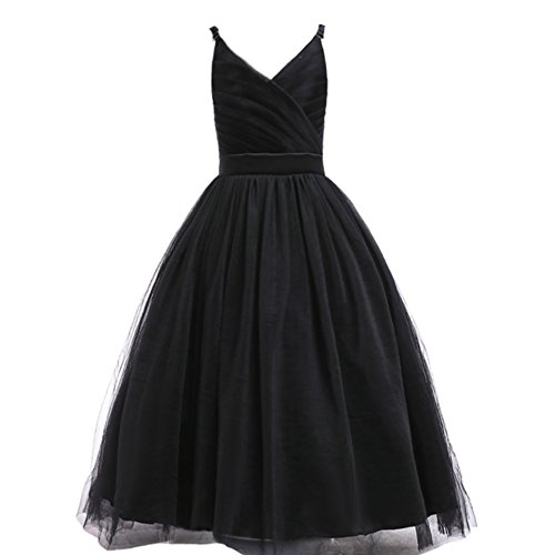 Glamulice Flower Girls Spaghetti Strap Tulle Dress