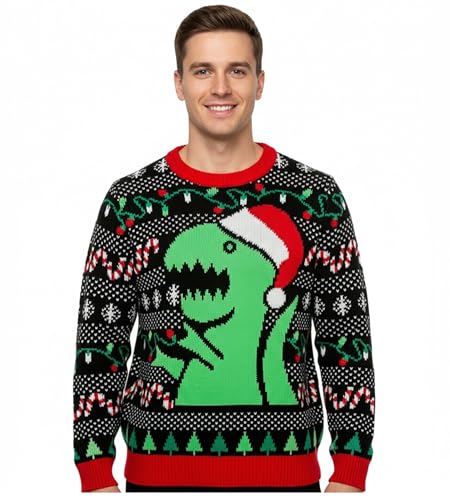 Tstars Santa Sports Ugly Christmas Sweater for Men Basketball Hockey Golf Funny Holiday Knit Pullover Festive Winter Style