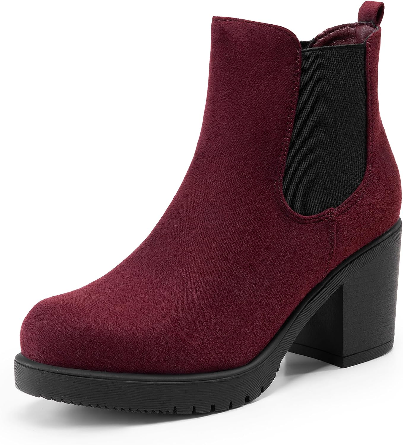 DREAM PAIRS Women's High Chunky Heel Chelsea Ankle Boots