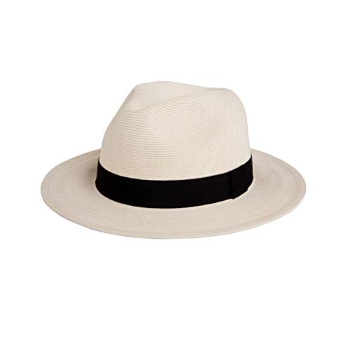 Pineapple&Star Sun Straw Fedora Beach Hat Fine Braid UPF50+ for Unisex
