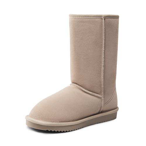 DREAM PAIRS Women's High-top Winter Snow Boots Faux Fur Lining Pull on Warm Comfortable Outdoor Booties Shoes for Women FuzzyClassic