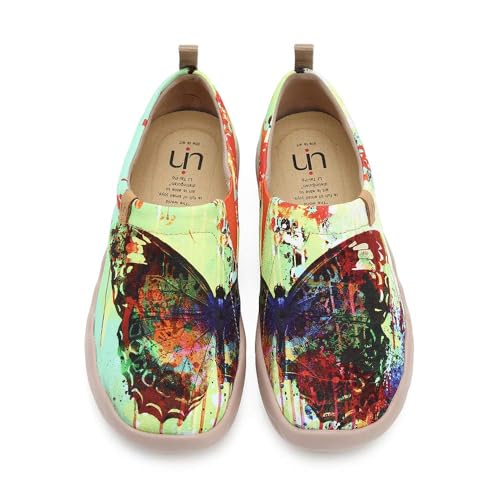 UIN Women's Artistic Slip-On Shoes Vibrant Floral Casual Loafers Lightweight Comfortable Travel Footwear