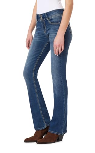 WallFlower Luscious Curvy Bootcut Jeans for Women, Mid-Rise Insta Stretch Denim, Size-Inclusive Juniors Jeans, Sizes 0 to 24