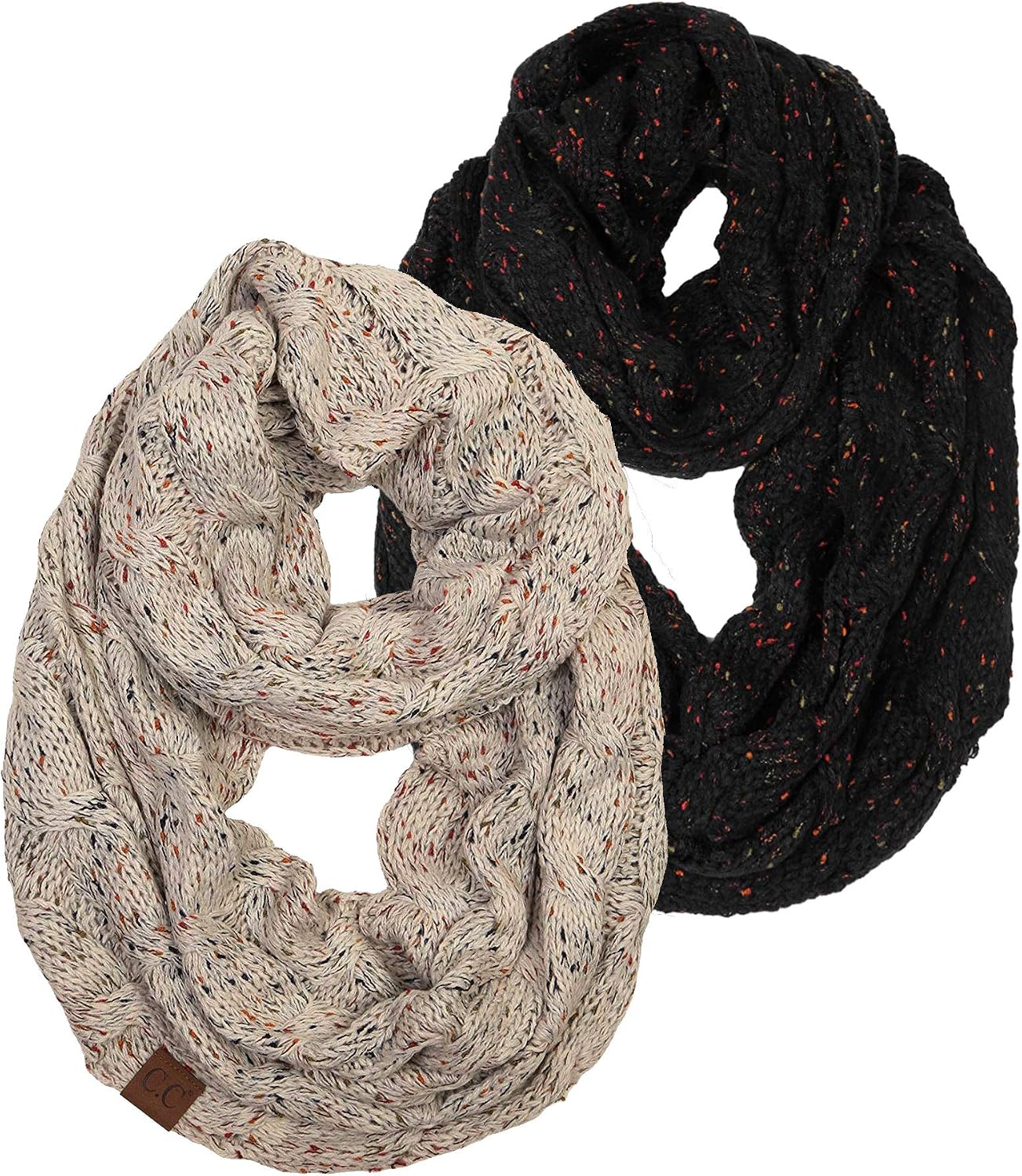 Funky Junque Infinity Scarf for Women  Oversized Chunky Winter Scarf, Colorful Fall Scarves, Soft Sweater Wrap Cozy Style