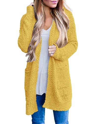 MEROKEETY Women's Long Sleeve Soft Chunky Knit Sweater Open Front Cardigans Outwear Coat