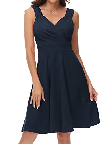GRACE KARIN Women's Sleeveless Wrap V-Neck A-line Bridesmaid Cocktail Party Dress