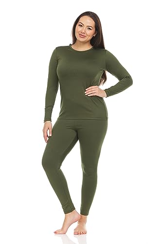 Thermajane Long Johns Thermal Underwear for Women Fleece Lined Base Layer Pajama Set Cold Weather