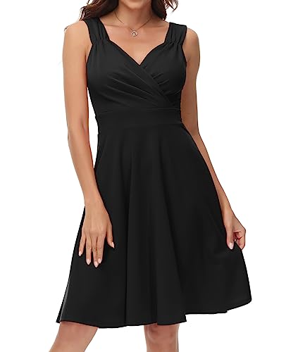 GRACE KARIN Women's Sleeveless Wrap V-Neck A-line Bridesmaid Cocktail Party Dress