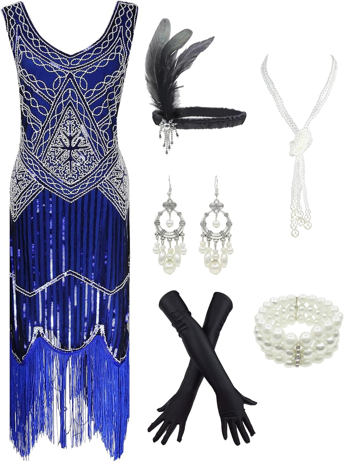 1920s Gatsby Sequin Flapper Dress