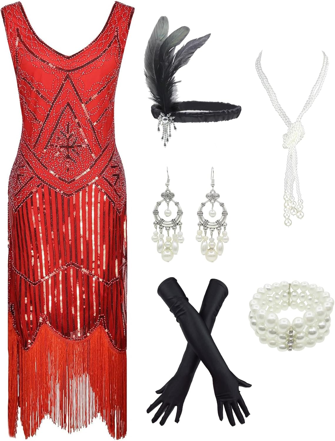 1920s Gatsby Sequin Flapper Dress (Top Rated)