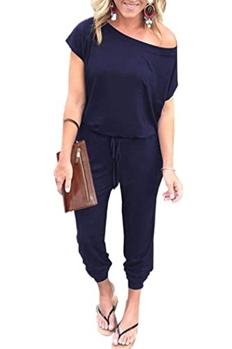 PRETTYGARDEN Jumpsuits for Women 2025 Dressy Casual Off Shoulder Romper Outfits Spring Vacation Travel Summer Lounge Clothes