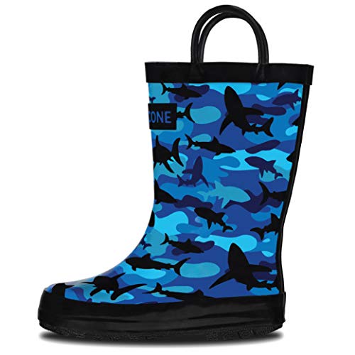 Lone Cone Kids Rain Boots for Girls & Boys  Waterproof Natural Rubber Toddler Rain Boots with Non-Slip Outsole & Easy Pull Handles  Solid, Pattern & Glitter Designs
