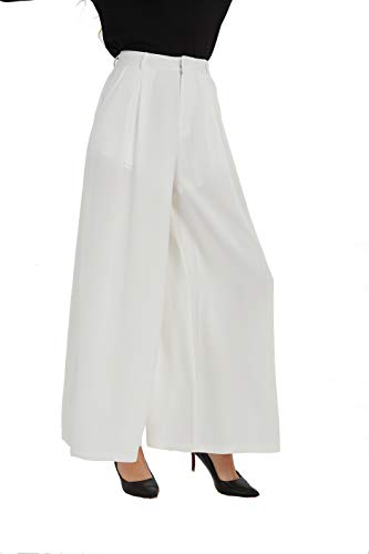 Tronjori Women High Waist Casual Wide Leg Long Palazzo Pants Trousers Regular Size