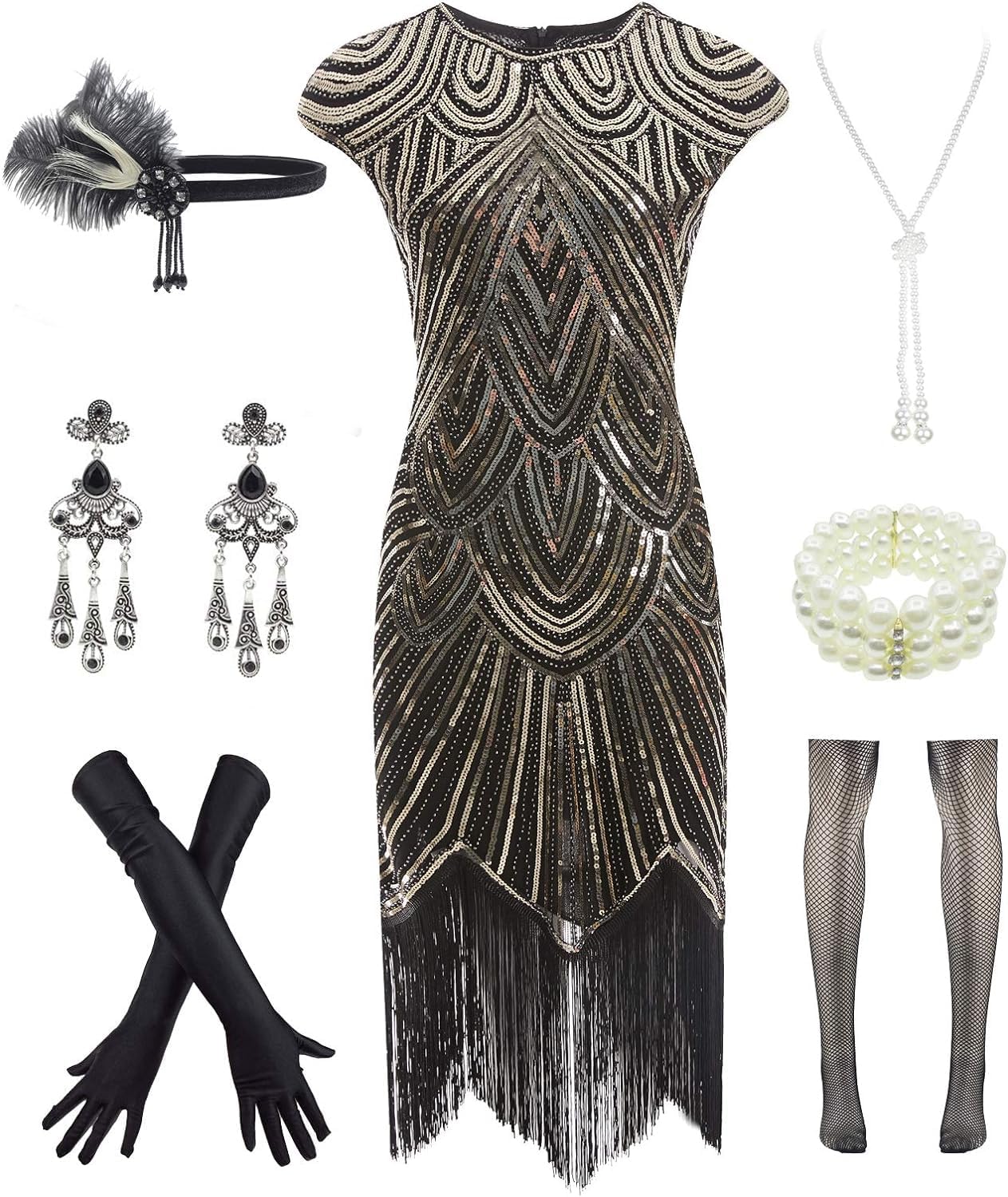 Letter Love Vintage Lace Fringed Gatsby Set
